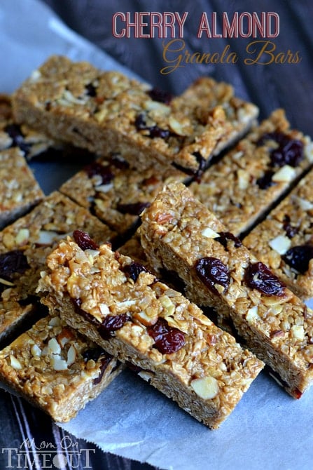 homemade granola bars with cherry and almond