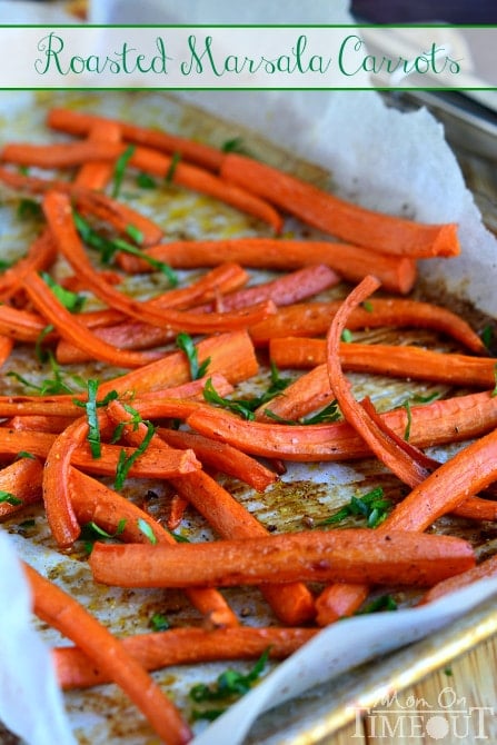 Get your family to sit up and take notice at dinner time with delicious Roasted Marsala Carrots! | MomOnTimeout.com