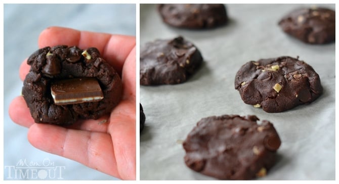 You're going to love the rich chocolate and refreshing mint flavors in these Andes Triple Chocolate Mint Pudding Cookies! | MomOnTimeout.com