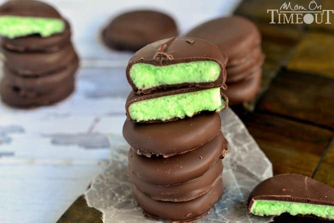 Rich and creamy, these Chocolate Covered Mint Patties are so easy to make and are incredibly scrumptious! | MomOnTimeout.com