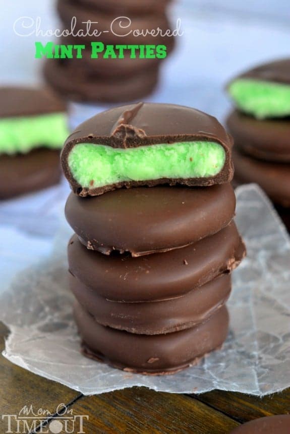 Rich and creamy, these Chocolate Covered Mint Patties are so easy to make and are incredibly scrumptious! | MomOnTimeout.com