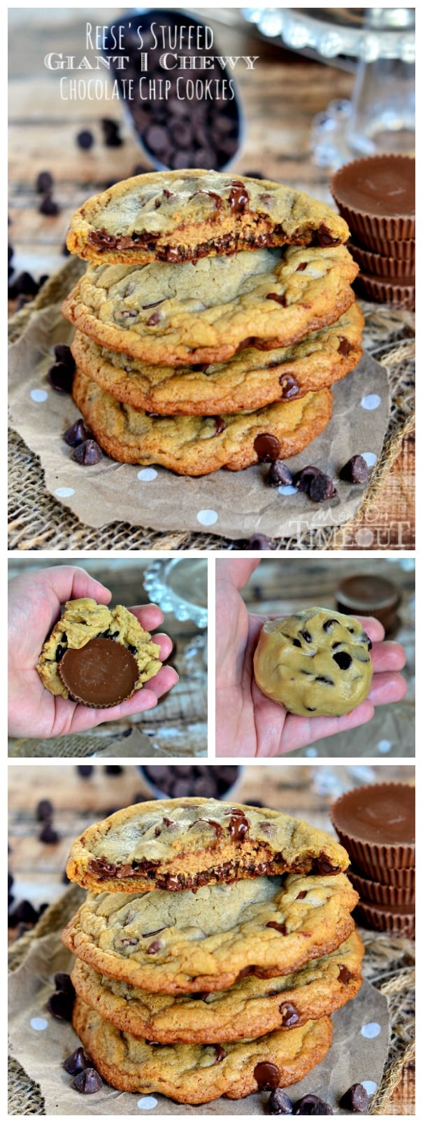 Reese's Stuffed Giant Chewy Chocolate Chip Cookies