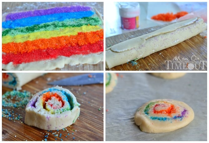 rainbow cookies rolled into pinwheels