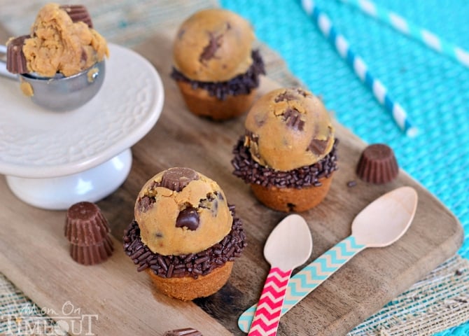 Reese's Peanut Butter Cookie Dough Cookie Cups | MomOnTimeout.com