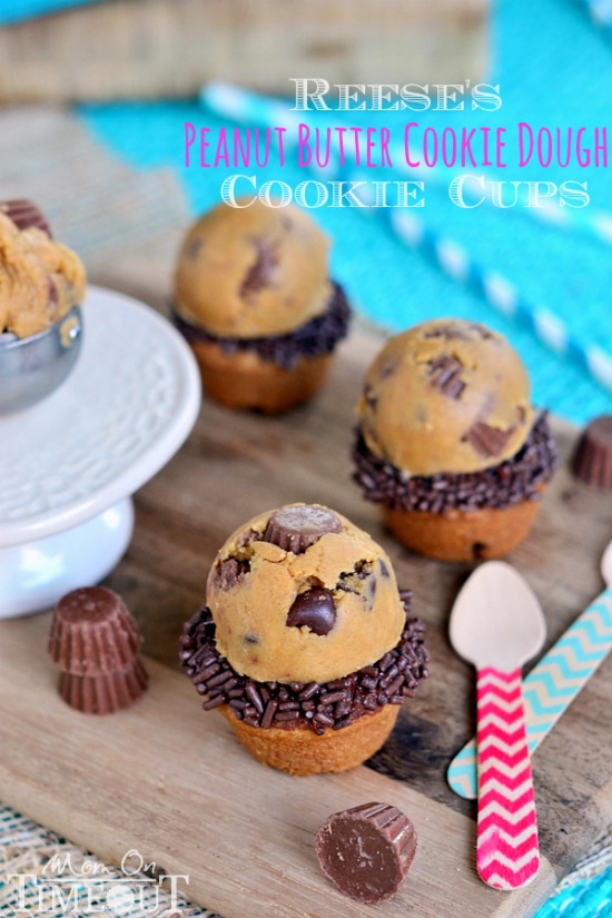 Reese's Peanut Butter Cookie Dough Cookie Cups | MomOnTimeout.com