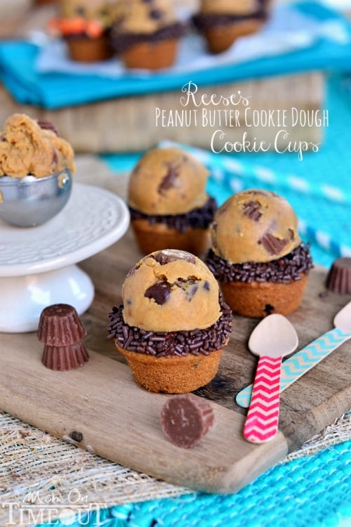 Reese's Peanut Butter Cookie Dough Cookie Cups | MomOnTimeout.com