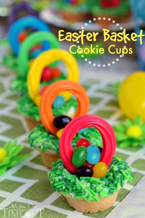 Easter Basket Cookie Cups | MomOnTimeout.com