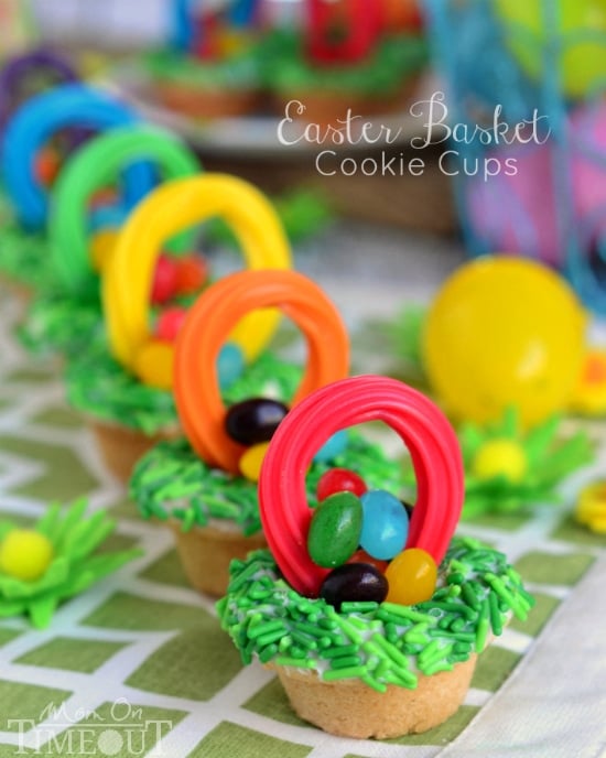 Easter Basket Cookie Cups | MomOnTimeout.com