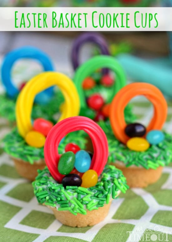 Easter Basket Cookie Cups | MomOnTimeout.com