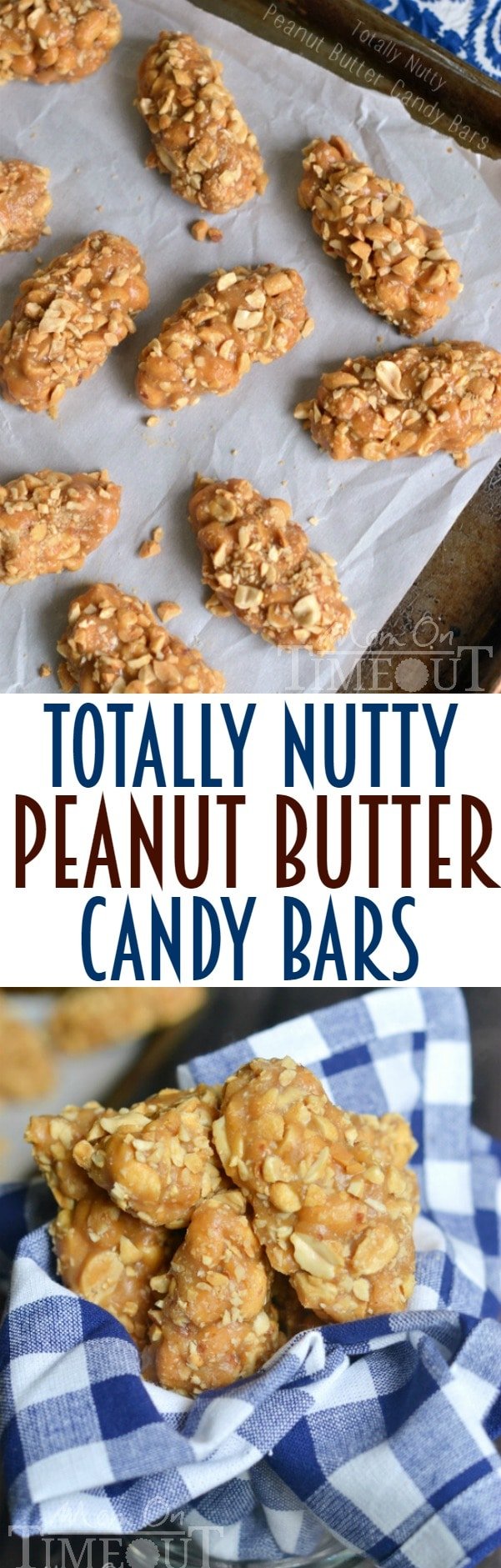 No-Bake, Easy, 4 Ingredient Totally Nutty Peanut Butter Candy Bars | MomOnTimeout.com