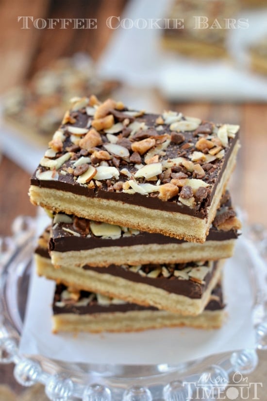 You're going to go crazy for these Toffee Cookie Bars! | MomOnTimeout.com