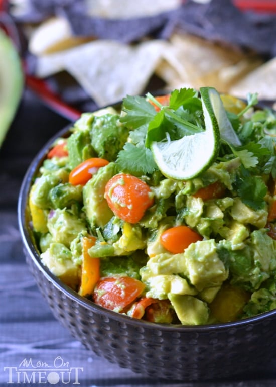 This Chunky Avocado Salsa is a must-have at any party! | MomOnTimeout.com