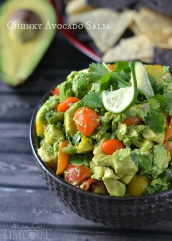 This Chunky Avocado Salsa is a must-have at any party! | MomOnTimeout.com