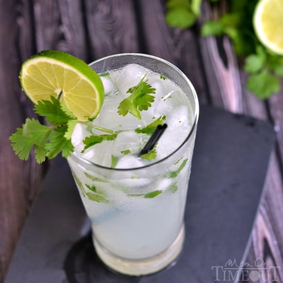 This Coconut Lime Cilantro Cooler is the perfect cocktail for summer! | MomOnTimeout.com