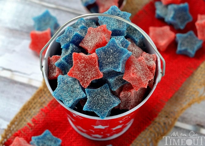 East-to-make Star-Spangled Gumdrops are perfect for Memorial Day, 4th of July and Labor Day as well! | MomOnTimeout.com