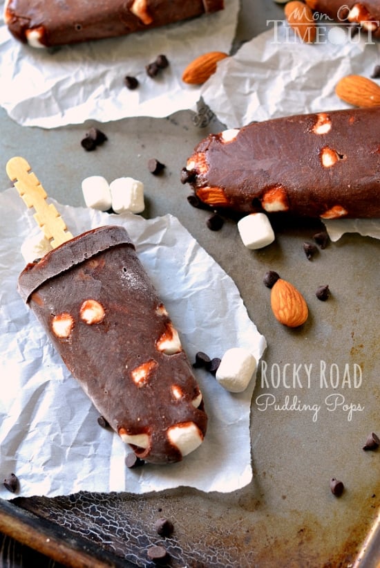 These Rocky Road Pudding Pops are the perfect treat for a summer afternoon! | MomOnTimeout.com