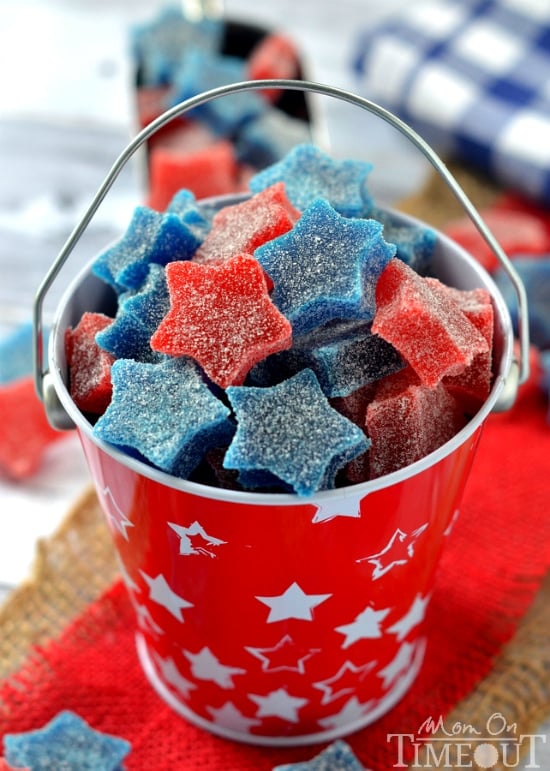 East-to-make Star-Spangled Gumdrops are perfect for Memorial Day, 4th of July and Labor Day as well! | MomOnTimeout.com