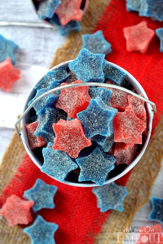 East-to-make Star-Spangled Gumdrops are perfect for Memorial Day, 4th of July and Labor Day as well! | MomOnTimeout.com
