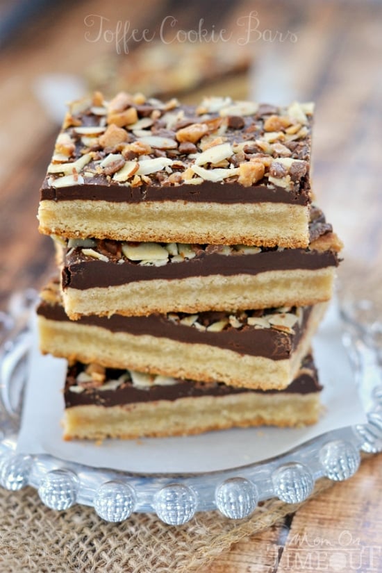 You're going to go crazy for these Toffee Cookie Bars! | MomOnTimeout.com