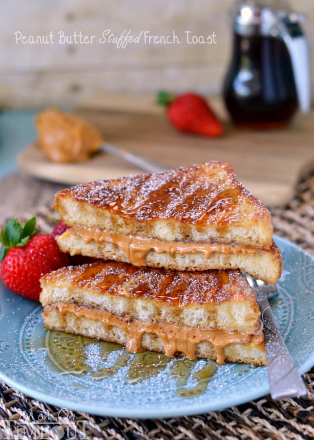 Welcome to your new favorite breakfast. Peanut Butter Stuffed French Toast. | MomOnTimeout.com