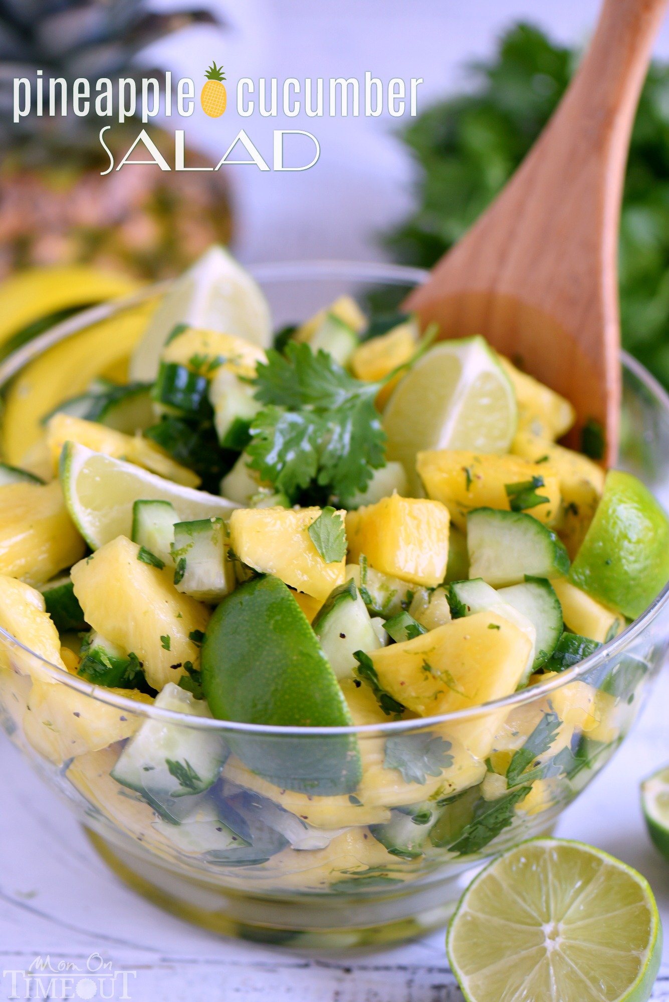 This perfectly refreshing Pineapple Cucumber Salad is wonderfully easy to make and simply delicious! Great for summer BBQs, parties, potlucks and more! // Mom On Timeout