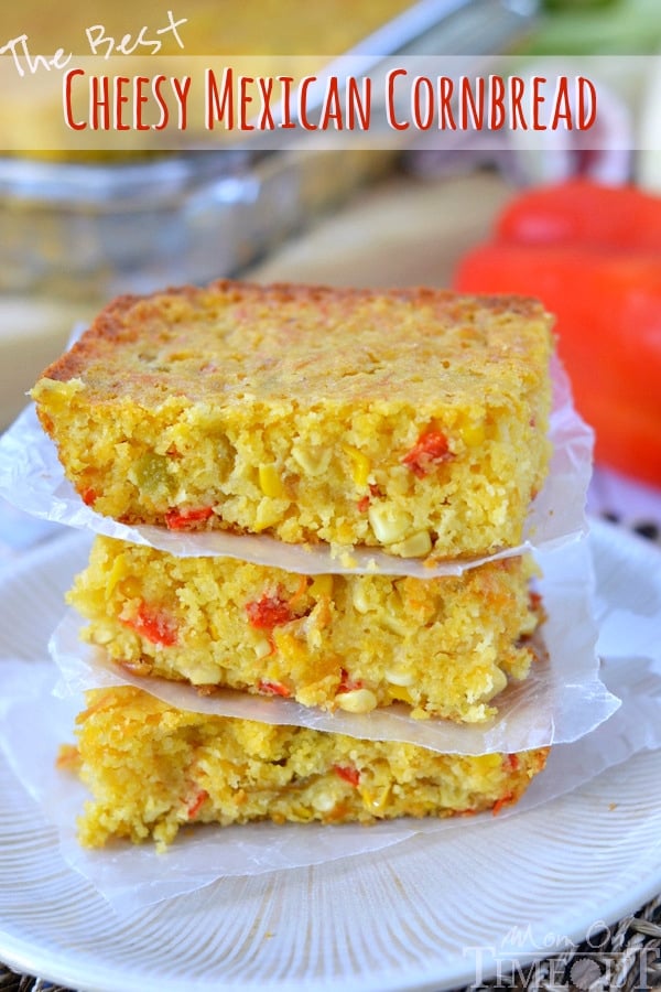 Perfectly moist and bursting with fresh flavor, this cornbread really is The Best Cheesy Mexican Cornbread! | MomOnTimeout.com #ad