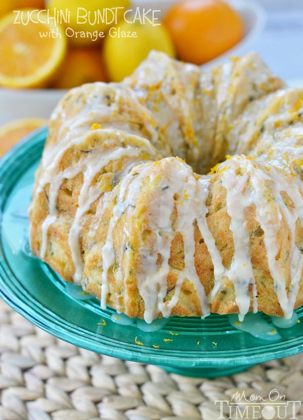 This perfectly moist Zucchini Bundt Cake with Orange Glaze will make a beautiful addition to any meal! | MomOnTimeout.com