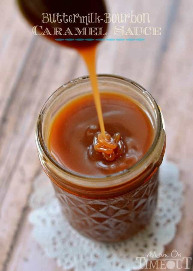 Buttermilk Bourbon Caramel Sauce - bourbon optional! SO much better than store bought! | MomOnTimeout.com