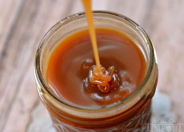 Buttermilk Bourbon Caramel Sauce - bourbon optional! SO much better than store bought! | MomOnTimeout.com