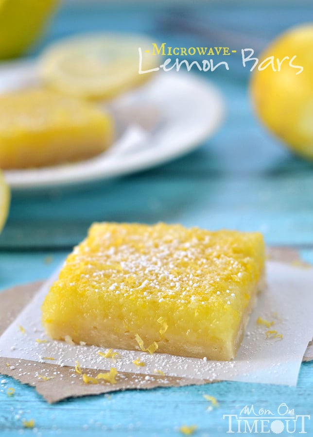 These amazing Microwave Lemons Bars are perfectly sweet with loads of tart lemon flavor! | MomOnTimeout.com