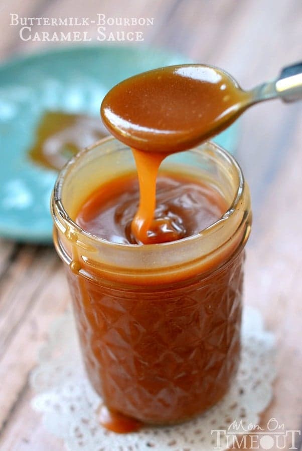 Buttermilk Bourbon Caramel Sauce - bourbon optional! SO much better than store bought! | MomOnTimeout.com