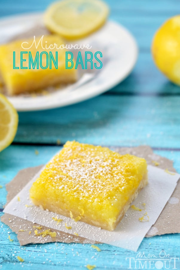 These amazing microwave Lemons Bars are perfectly sweet with loads of tart lemon flavor! | MomOnTimeout.com