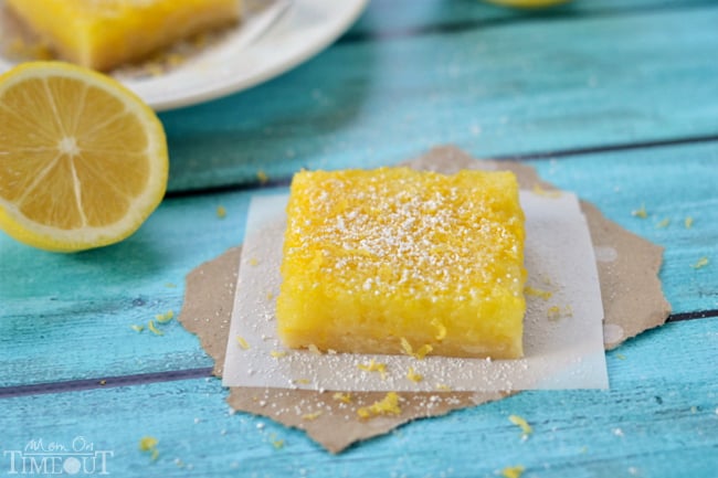 Microwave Lemons Bars are perfectly sweet with loads of tart lemon flavor! | MomOnTimeout.com