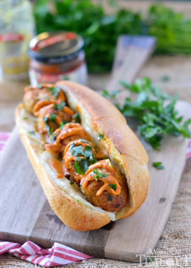 Tuscan Chicken Meatball Sandwiches | MomOnTimeout.com #ad