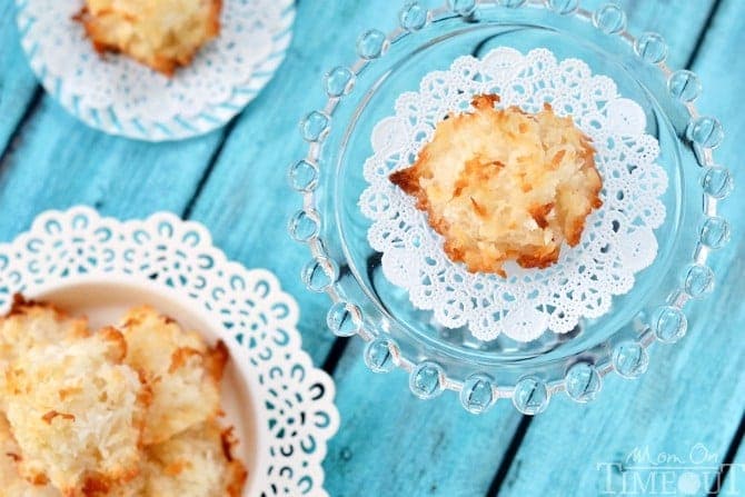 golden brown coconut macaroons