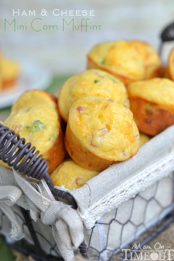 ham and cheese mini corn muffins