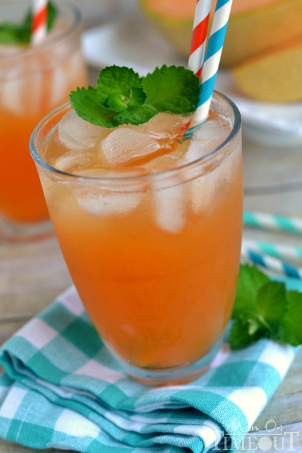 Delight in the refreshing flavors of melon and mint in this tasty Melon Mint Agua Fresca! | MomOnTimeout.com | #aguafreca #beverage #drink #recipe