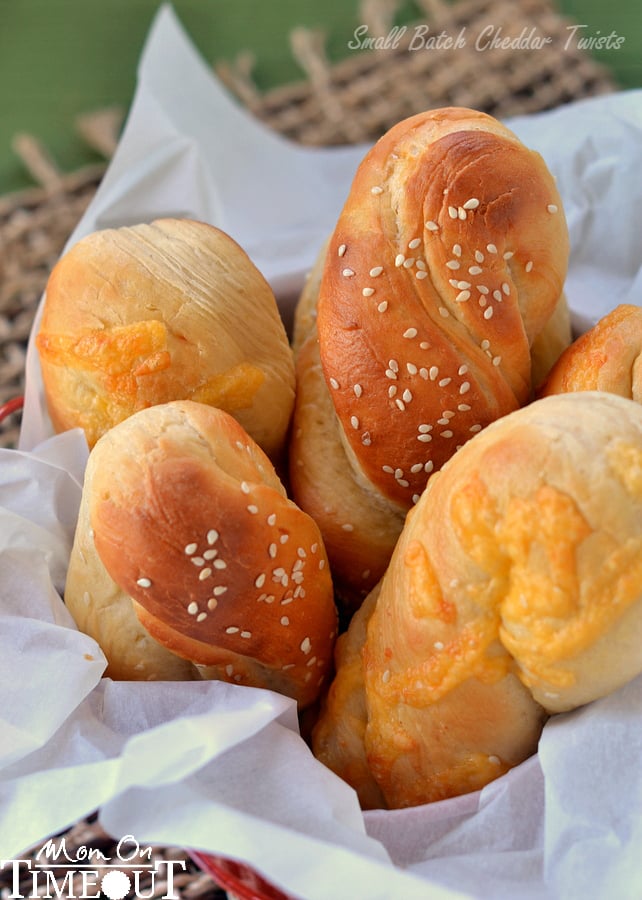 Small Batch Cheddar Twists are perfect for making just the right amount for you and your family! These twists are fun and are so easy to make! | MomOnTimeout.com 