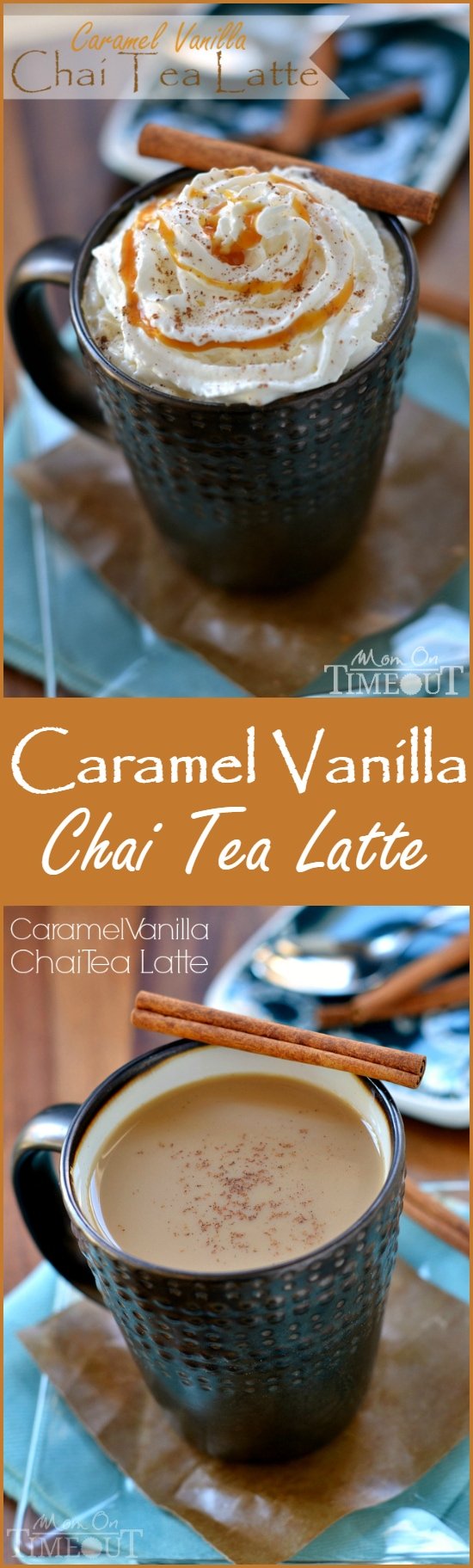 This Caramel Vanilla Chai Tea Latte is one of my favorite morning treats - perfect for those days when I have a few extra minutes! | MomOnTimeout.com | #beverage #drink #caramel #tea #chai #ad #lunchingawesome