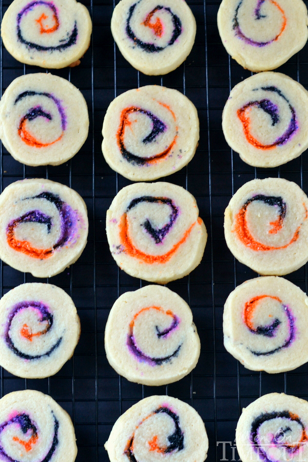 halloween cookies on cooling rack