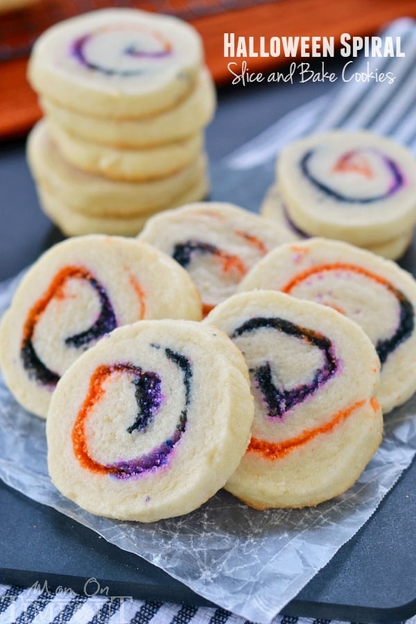 halloween cookies with orange black and purple sprinkles