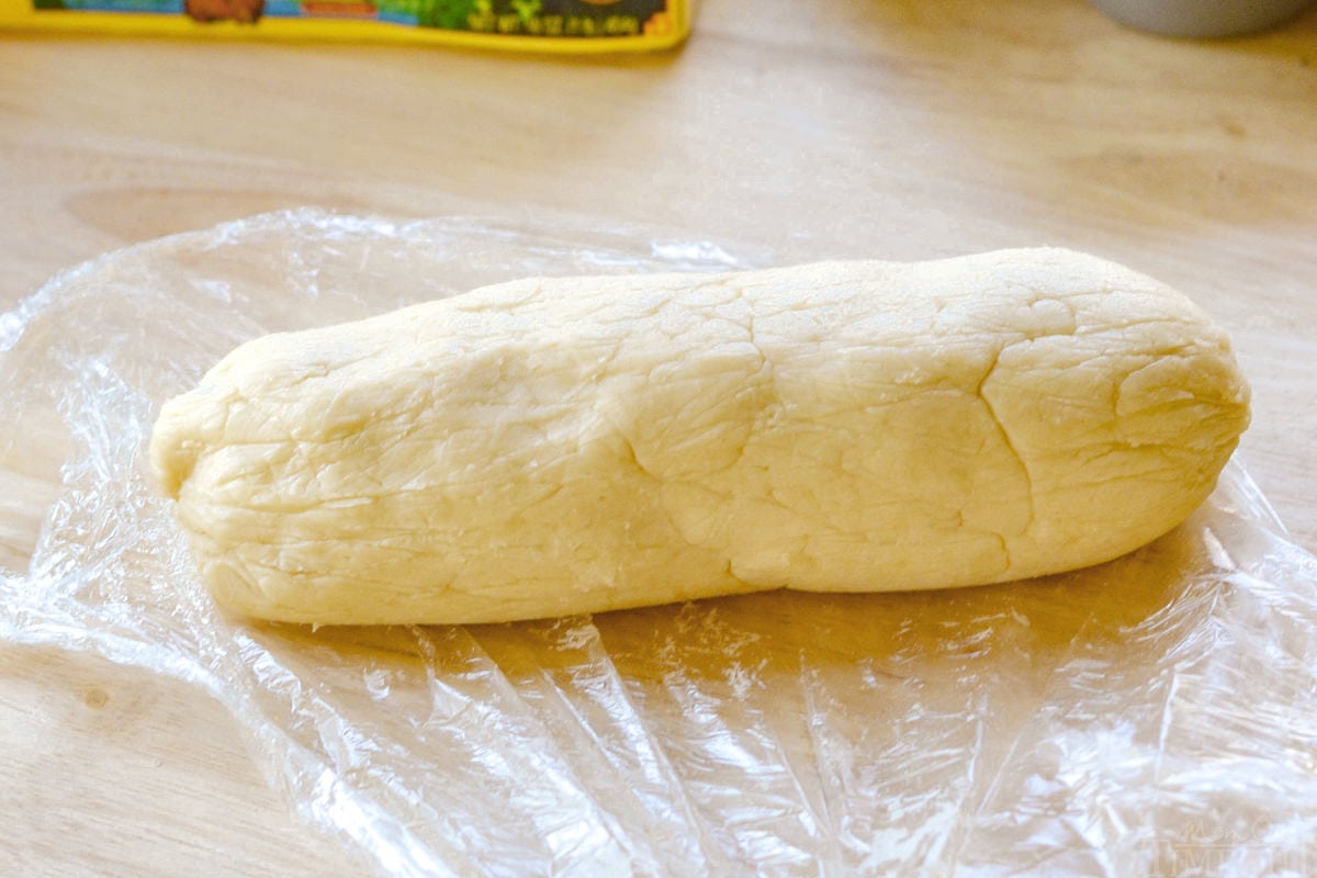 cream cheese pie crust rolled into a log shape.