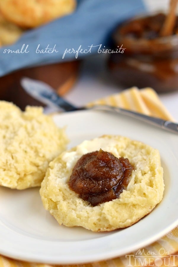 biscuit with pumpkin butter on plate