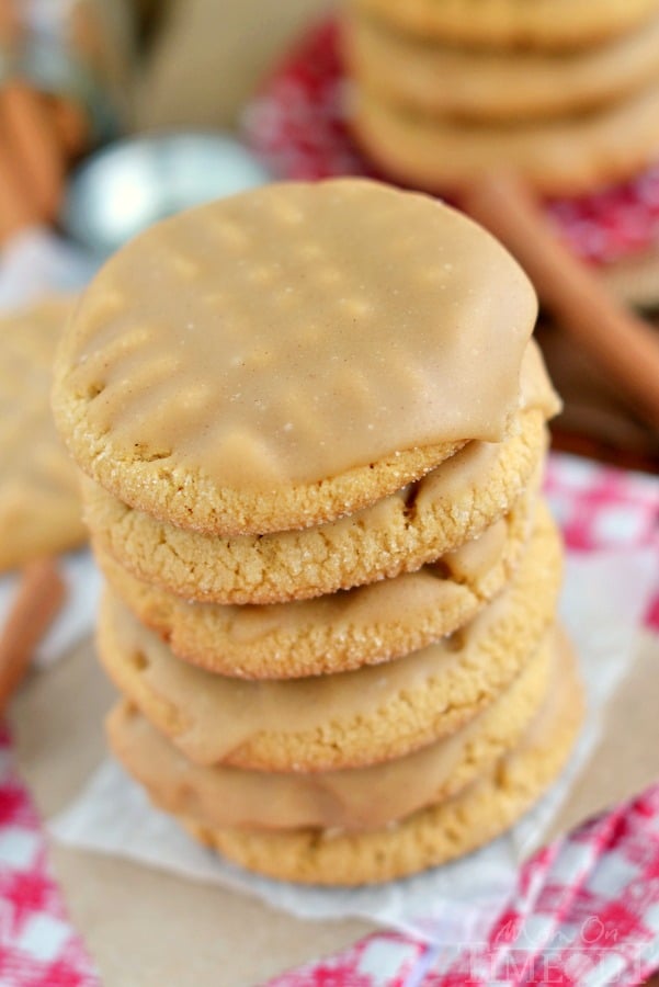 up close shot of peanut butter cookies recipe with glaze