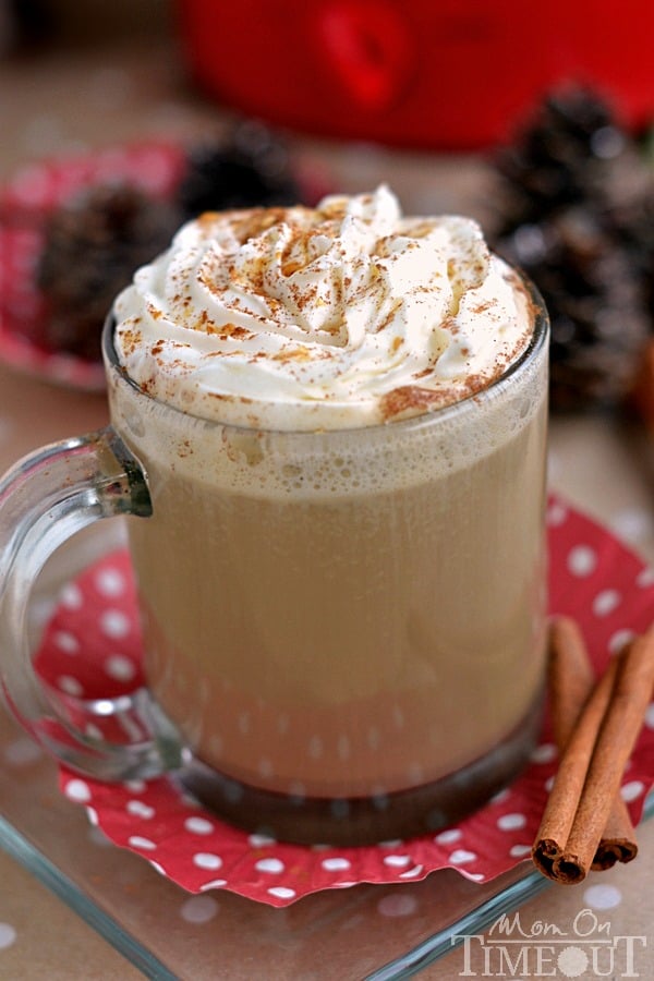 A delicious holiday beverage made right in your slow cooker! This Slow Cooker Gingerbread Mocha tastes just like cookies...but better! | MomOnTimeout.com | #beverage #drink #Christmas #crockpot #IDelight #spon