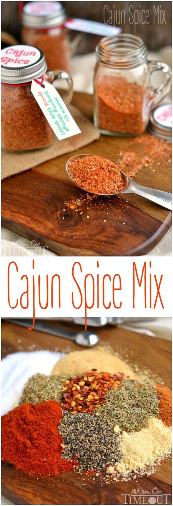 Add bold seasoning and flavor to just about any dish with this fantastic Cajun Spice Mix! Delicious on fish, chicken, potatoes and more! | MomOnTimeout.com | #recipe #spice #spicy