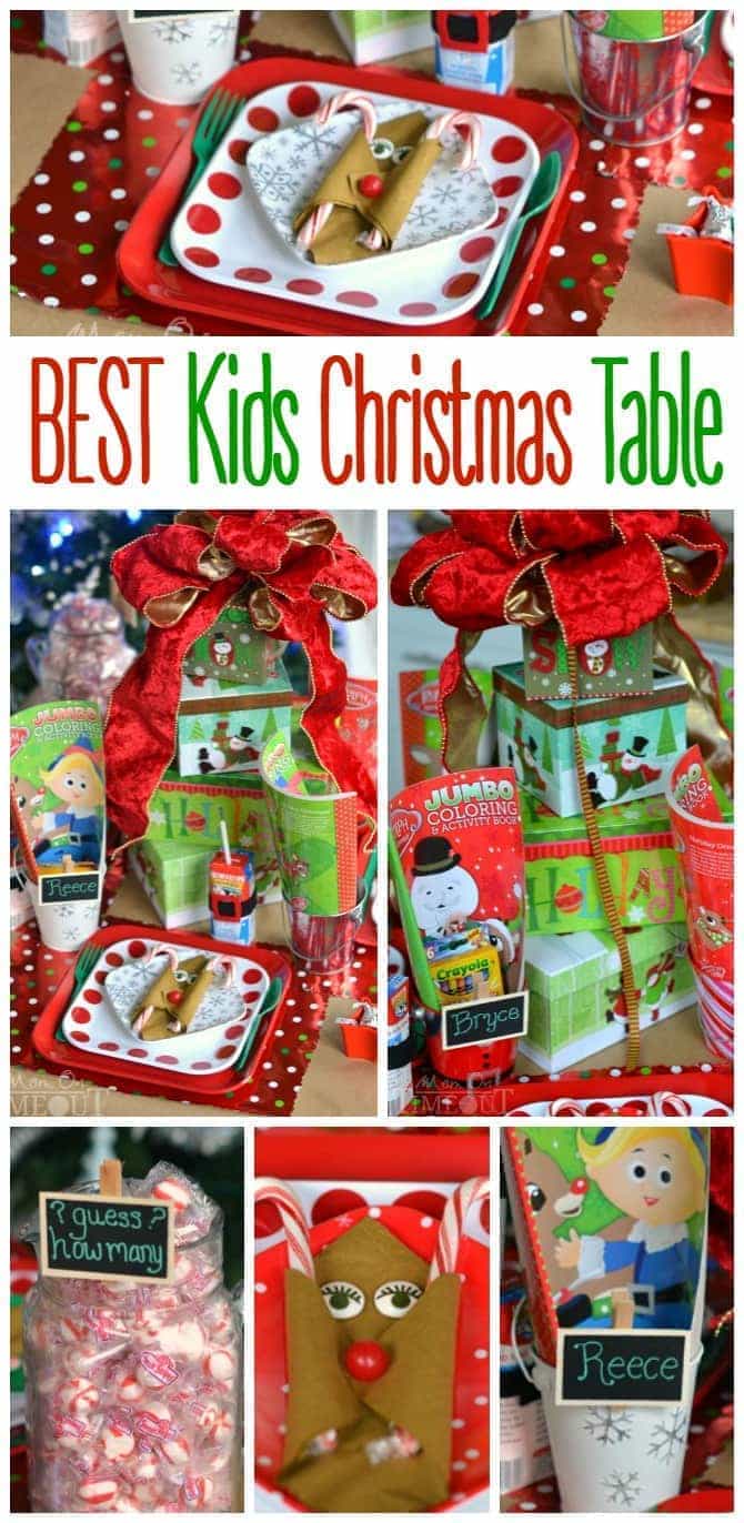 The BEST Kids Christmas Table EVER! This table will have everyone wishing they were a kid again! | MomOnTimeout.com | #christmas #kids #craft #spon