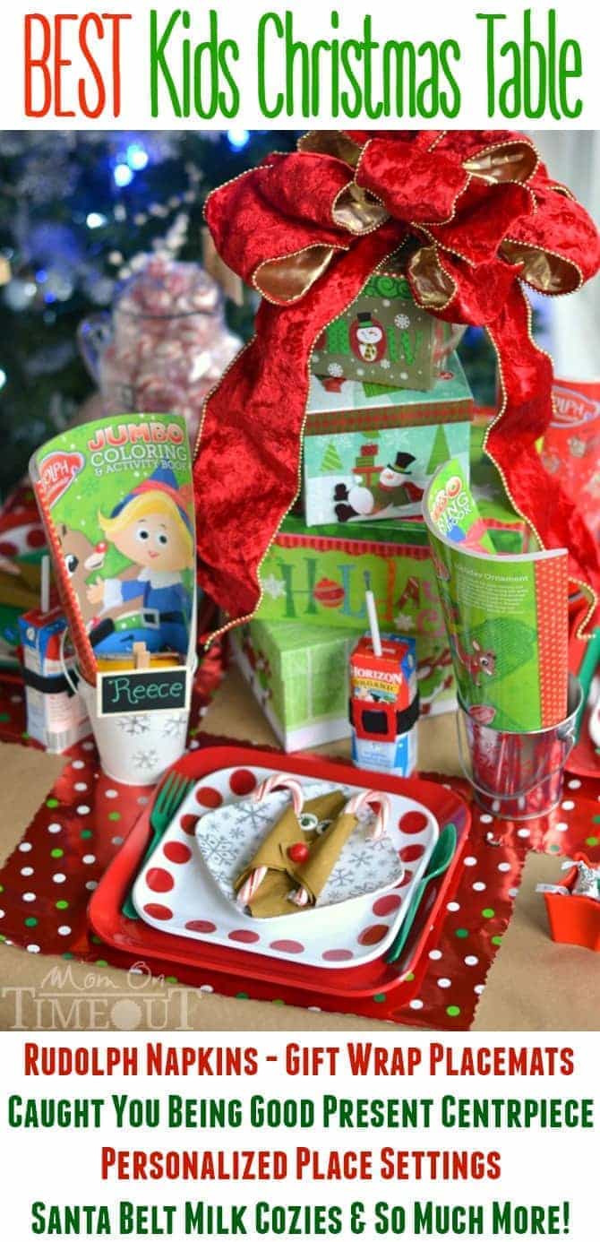 The BEST Kids Christmas Table EVER! This table will have everyone wishing they were a kid again! | MomOnTimeout.com | #christmas #kids #craft #spon