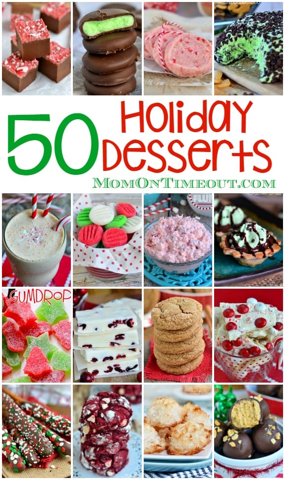 Candy, fudge, cookies, pie and so much more! 50 Festive Holiday Desserts just in time for Christmas! | MomOnTimeout.com | #roundup #christmas #desserts