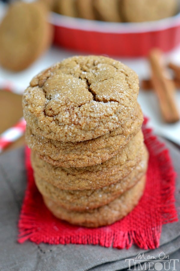 ginger cookies coated in sugar with cracking tops